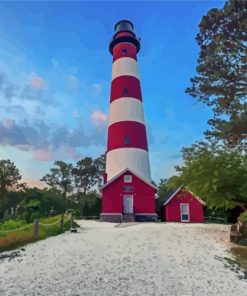 Chincoteague Lighthouse In Virginia Diamond Paintings