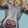 Cow Wearing Flower Crown Art Diamond Paintings