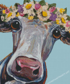 Cow Wearing Flower Crown Art Diamond Paintings