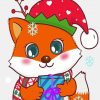 Cute Christmas Fox Diamond Paintings