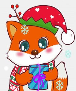 Cute Christmas Fox Diamond Paintings