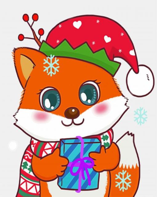 Cute Christmas Fox Diamond Paintings