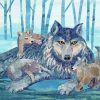 Cute Wolf Family Diamond Paintings