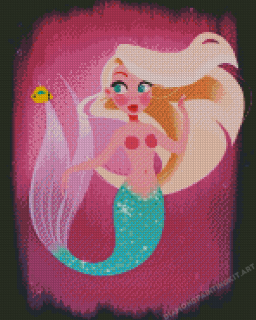 Cute Blonde Mermaid Diamond Paintings