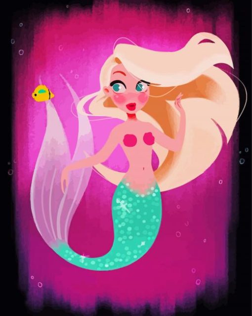 Cute Blonde Mermaid Diamond Paintings