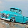 Cyan Old Chevy Truck Diamond Paintings