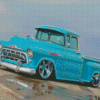 Cyan Old Chevy Truck Diamond Paintings