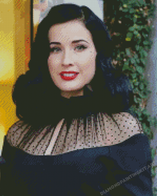 Dita Von Teese In Black Diamond Paintings