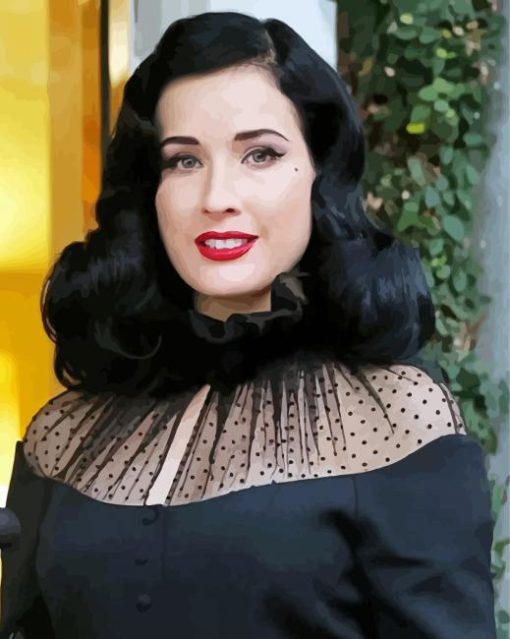 Dita Von Teese In Black Diamond Paintings