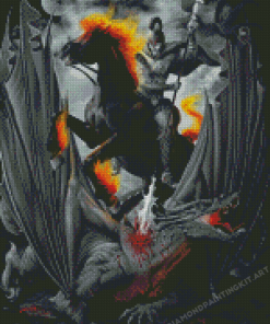 Dragon Slayer On Horse Diamond Paintings