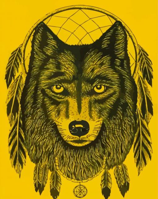 Dream Catcher Wolf Art Diamond Paintings