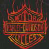 Fire Harley Davidson Logo Art Diamond Paintings