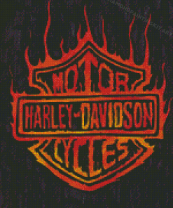 Fire Harley Davidson Logo Art Diamond Paintings