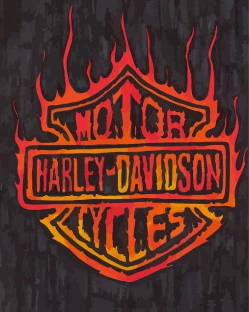 Fire Harley Davidson Logo Art Diamond Paintings