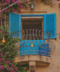 Flower Balcony Italy Art Diamond Paintings