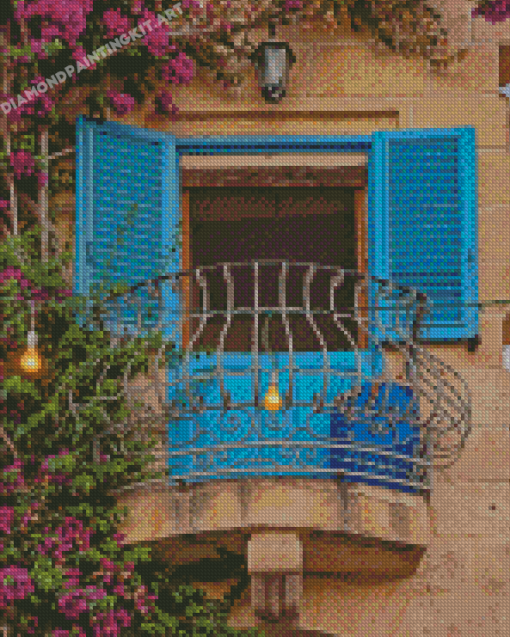 Flower Balcony Italy Art Diamond Paintings