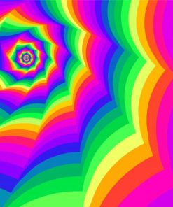 Fractal Bright Rainbow Swirl Diamond Paintings