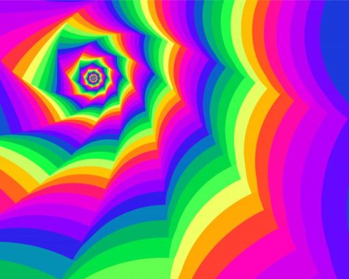 Fractal Bright Rainbow Swirl Diamond Paintings