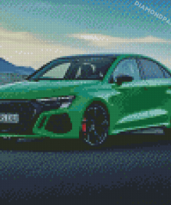 Green Audi RS3 Diamond Paintings