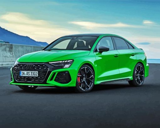 Green Audi RS3 Diamond Paintings