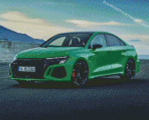 Green Audi RS3 Diamond Paintings