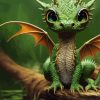 Green Baby Dragon Diamond Paintings