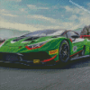 Green Lamborghini Huracan Evo GT Diamond Paintings