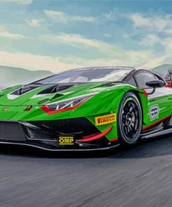 Green Lamborghini Huracan Evo GT Diamond Paintings