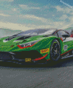 Green Lamborghini Huracan Evo GT Diamond Paintings