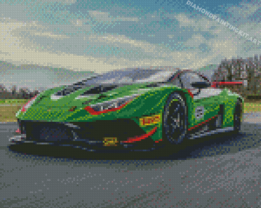 Green Lamborghini Huracan Evo GT Diamond Paintings