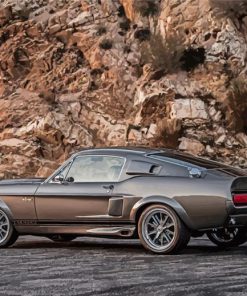 Grey Shelby Mustang Classic Car Diamond Paintings