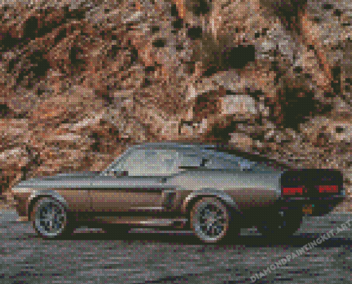 Grey Shelby Mustang Classic Car Diamond Paintings