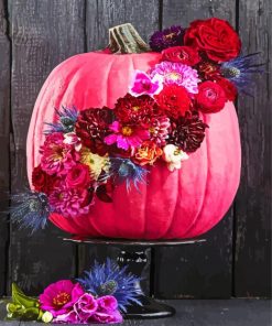 Halloween Pumpkins And Flowers Diamond Paintings