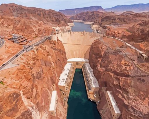 Hoover Dam Landscape Diamond Paintings