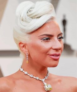 Lady Gaga Wih White Hair Diamond Paintings