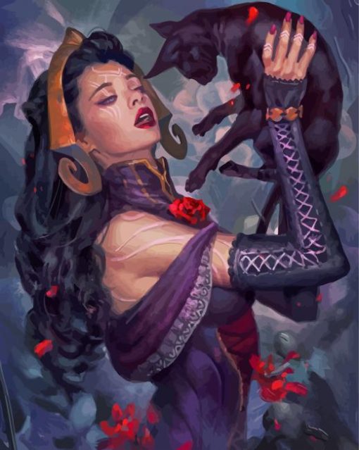 Liliana Vess And The Black Cat Diamond Paintings