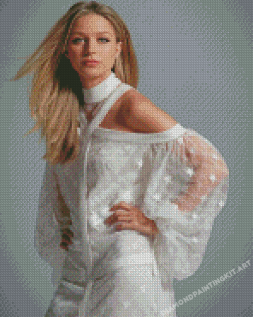 Melissa Benoist In White Dress Diamond Paintings