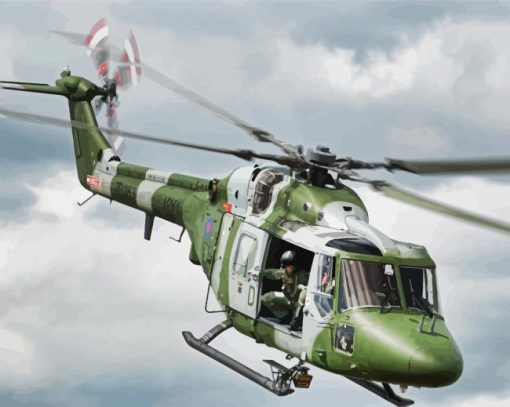 Military Lynx Helicopter Diamond Paintings