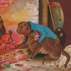 Monkey With Cat Diamond Paintings