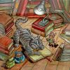 Mouse And Cat Library Diamond Paintings