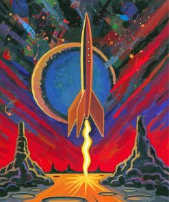 Nasa Rocket Illustration Diamond Paintings