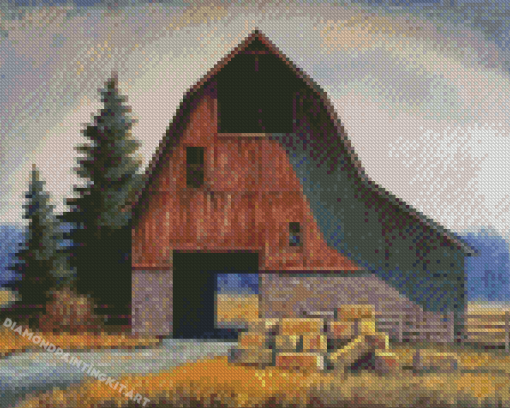 Old Western Mountain Barn Diamond Paintings