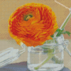 Orange Flowers Mason Jar Diamond Paintings