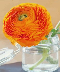 Orange Flowers Mason Jar Diamond Paintings