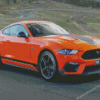 Orange Ford Mach 1 Mustang Diamond Paintings