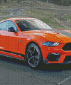 Orange Ford Mach 1 Mustang Diamond Paintings