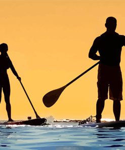 Paddle Boarding Silhouette Diamond Paintings