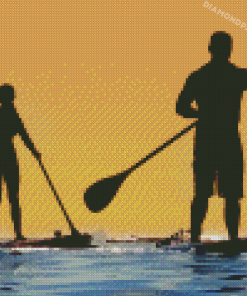 Paddle Boarding Silhouette Diamond Paintings