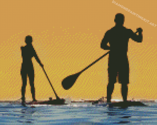 Paddle Boarding Silhouette Diamond Paintings