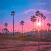 Palm Trees California Pink Sunset Diamond Paintings